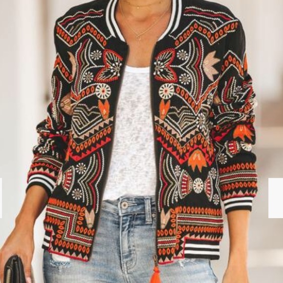lovestitch Jackets & Blazers - Embroidered Bomber Jacket